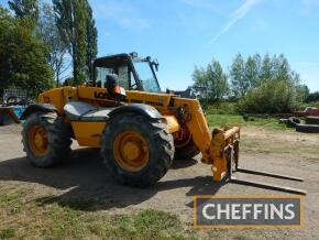 1997 JCB 526S Farm Special 4wd 4ws TELESCOPIC LOADER Fitted with JCB headstock, pallet tines and puh on 17.5R24 wheels and tyres. Reg No. P815 RNG Serial No. SLP52655VE0280011 Hours: Unknown FDR: 27/03/1997