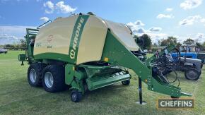 2019 Krone 1290 Big Pack high speed tandem axle baler with moisture meter, weighing tailgate, auto lube and steering axle. Bale Count: c.43,030