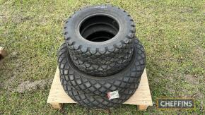 Set 4no. Pr Bridgestone 8.00-16 rear, Pr. Pirelli 6.50/80-12 front turf tyres. Unused