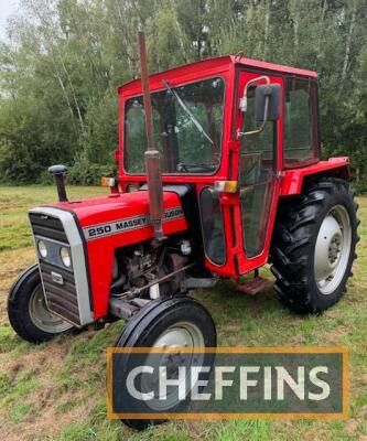 Massey Ferguson 250 2wd Tractor c/w PAS Ex small holding Hours: approx 4810 Reg. No. BRY 804Y