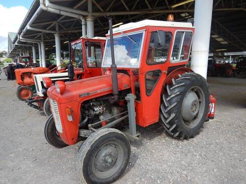 1961 MASSEY FERGUSON 35 3 cylinder diesel TRACTOR Reg. No. 298 XUW Serial No. SNM254928 Fitted with a Duncan cab the vendor states that this is an ex farm tractor that has been periodically tidied up as required and is complete with linkage, lights and a