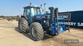 1991 Ford TW15 6cyl. Diesel Tractor fitted with front forklift and rear puh, registration documents in office Reg. No. J119 MDG Ser. No. A930241