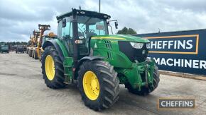 John Deere 6140R Tractor c/w 40kph, Auto Quad, suspended axle, Greenstar & Isobus ready, front linkage Reg. No. WA14 SXZ Ser. No. 1LO6140RCEK793271