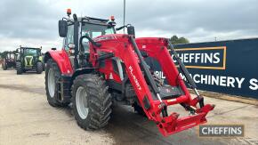 2022 Massey Ferguson 6S155 Tractor c/w 50k, Dyna-VT Efficient spec, front loader Hours: approx 850 Reg. No. PO22 FZJ Ser. No. VKKMW63SJNB062006 Warranty to August 2025 or 2400 Hrs