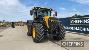 JCB 4220 c/w 65kph, front linkage, 4 spools, 600 tyres Hours: approx 6910 Reg. No. AF66 ECJ Ser. No. JCB43X60KG2184708