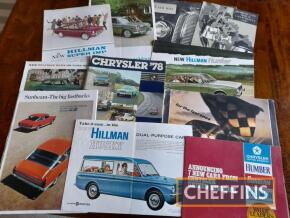 Rootes Group/Chrysler UK car brochures including Hillman, Singer and Sunbeam