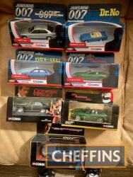 7no. James Bond Corgi cars, boxed