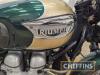 2005 TRIUMPH Bonneville T100 790cc MOTORCYCLE Reg. No. AY05 DKO Frame No. SMTTJ912TM4193695 Engine No. T194555 MOT: Expired May 2023 Finished in Goodwood Green with gold infill, this 2005 Bonnie is showing just 1,952 miles from new. The cosmetic cond - 9