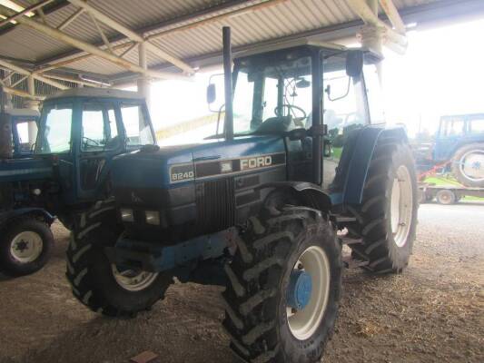 1993 FORD 8240 4wd 6cylinder diesel TRACTOR Reg. No. K207 FSH Serial NO. BD33568 This Powerstar SL is showing 9,306 hours and is reported to be in good working order and comes straight from work on a grass farm. V5 available