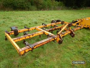 Bomford mounted pigtail cultivator with metal depth wheels, 10ft Serial No. 2822P