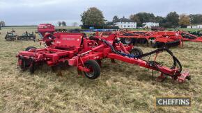 2005 HE-VA Disc Roller with double row leading discs and press with 2010 HE-VA Combi Tiller hydraulic folding and 2011 Opico Variocast Air 8 seeder unit and pipe work, 4m Serial No. 336391