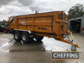 2023 Richard Western SF18HST 18tonne tandem axle steel monocoque trailer with roll over sheet, hydraulic tailgate and air brakes on 580/65R22 wheels and tyres Serial No. 21066