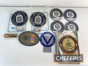 Morris Bullnose Club, a quantity of car badges, rally plaques together with others