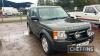 2004 LAND ROVER Discovery 3 TDV6 S 2720cc 4x4 CAR Reg. No. AJ54 ZHF Chassis No. SALLAAA175A315064 A 6speed manual that was originally supplied by Marshalls and showing just 2 former keepers with the current owner being the custodian since 2011. Reported t - 4