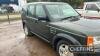 2004 LAND ROVER Discovery 3 TDV6 S 2720cc 4x4 CAR Reg. No. AJ54 ZHF Chassis No. SALLAAA175A315064 A 6speed manual that was originally supplied by Marshalls and showing just 2 former keepers with the current owner being the custodian since 2011. Reported t - 12