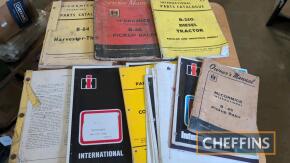 Qty International Harvester manuals and parts diagrams