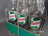 Castrol Motor Oil bottle stand with double sided enamel signs, complete with 9no. glass Castrol quart bottles with caps - 3