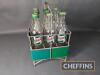 Castrol Motor Oil bottle stand with double sided enamel signs, complete with 9no. glass Castrol quart bottles with caps - 5