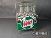 Castrol Motor Oil bottle stand with double sided enamel signs, complete with 9no. glass Castrol quart bottles with caps - 6