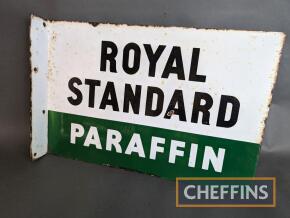 Royal Standard Paraffin double sided flanged enamel sign 18x12ins