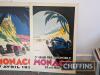 4no. Monaco Grand Prix reproduction posters mounted on hardboard, 1930 - 1933, c.40x27ins - 2