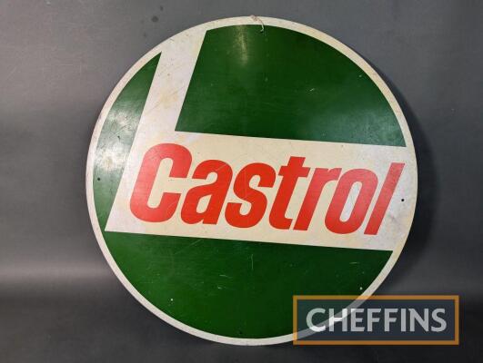 Castrol single sided printed aluminium sign, 24ins diameter