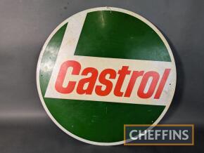 Castrol single sided printed aluminium sign, 24ins diameter