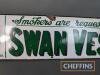 Smokers are Requested To Used Swan Vestas matches enamel sign, by Chromo 31x6.5ins - 3