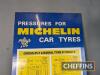 Michelin Pressures For Car Tyres workshop printed tin sign, 29.5x12ins - 2