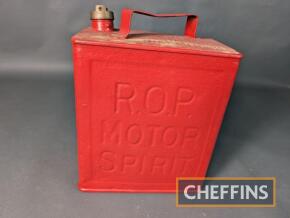 R.O.P Motor Spirit 2gallon petrol can with R.O.P cap, restored