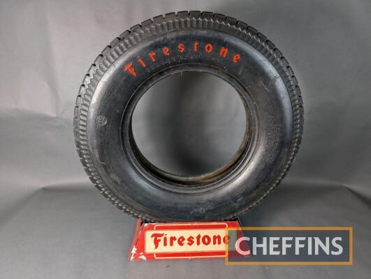 Firestone promotional tyre stand complete with car tyre