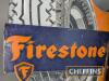 Firestone double sided flanged enamel sign, c.26x17.5ins - 7