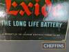 Exide The Long Life Battery - Needs No Handle To Its Name show card No. 7096 can be wall hanging or freestanding 29x19.5ins - 3