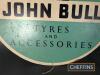 John Bull Tyres and Accessories single sided circular showcard 23.5ins diameter - 3