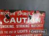 Caution Motor Spirit Store single sided enamel sign, 23.5x19ins - 2