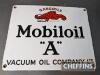 Mobiloil 'A' oil single sided enamel sign, 11x9ins