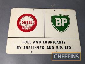 Shell BP Fuel and Lubricants single sided printed aluminium sign, 12x8ins