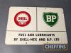 Shell BP Fuel and Lubricants single sided printed aluminium sign, 12x8ins