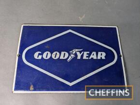 Goodyear single sided reproduction enamel sign, 12x8ins