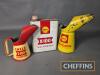 Shell X-100 pint oil pourer t/w tin and Shell Lubricants pourer