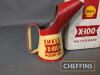 Shell X-100 pint oil pourer t/w tin and Shell Lubricants pourer - 2