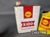 Shell X-100 pint oil pourer t/w tin and Shell Lubricants pourer - 5