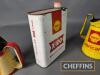 Shell X-100 pint oil pourer t/w tin and Shell Lubricants pourer - 6