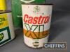 Qty tins t/w pourer, to inc. Castrol, BP etc - 4