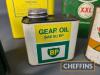 Qty tins t/w pourer, to inc. Castrol, BP etc - 5