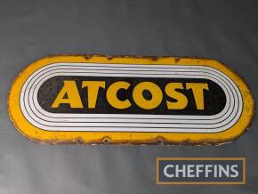 Atcost single sided enamel sign, 30x12ins