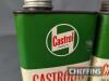 3no. Castrol quart engine oil tins - 2