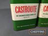 3no. Castrol quart engine oil tins - 3