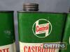 3no. Castrol quart engine oil tins - 4