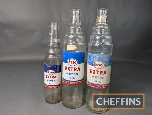 Pr. Esso Extra Motor Oil glass bottles t/w a pint version